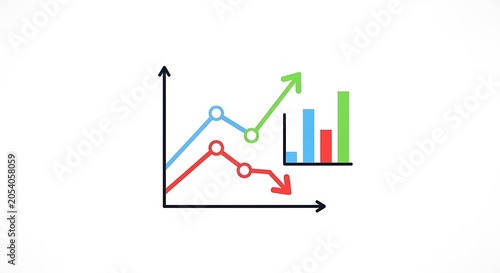 Financial Growth and Decline - A Visual Representation of Market Trends.