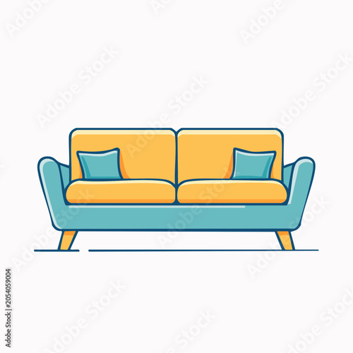 Modern Sofa with Pillows