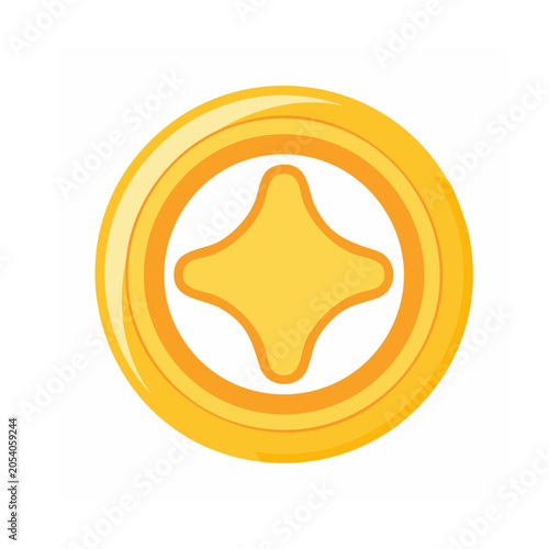Yellow flat design light bulb icon