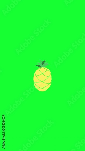 Pineapple Fruit Green Screen Animation