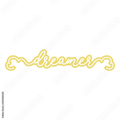 Εκτύπωση καμβά The word dreamer written in yellow