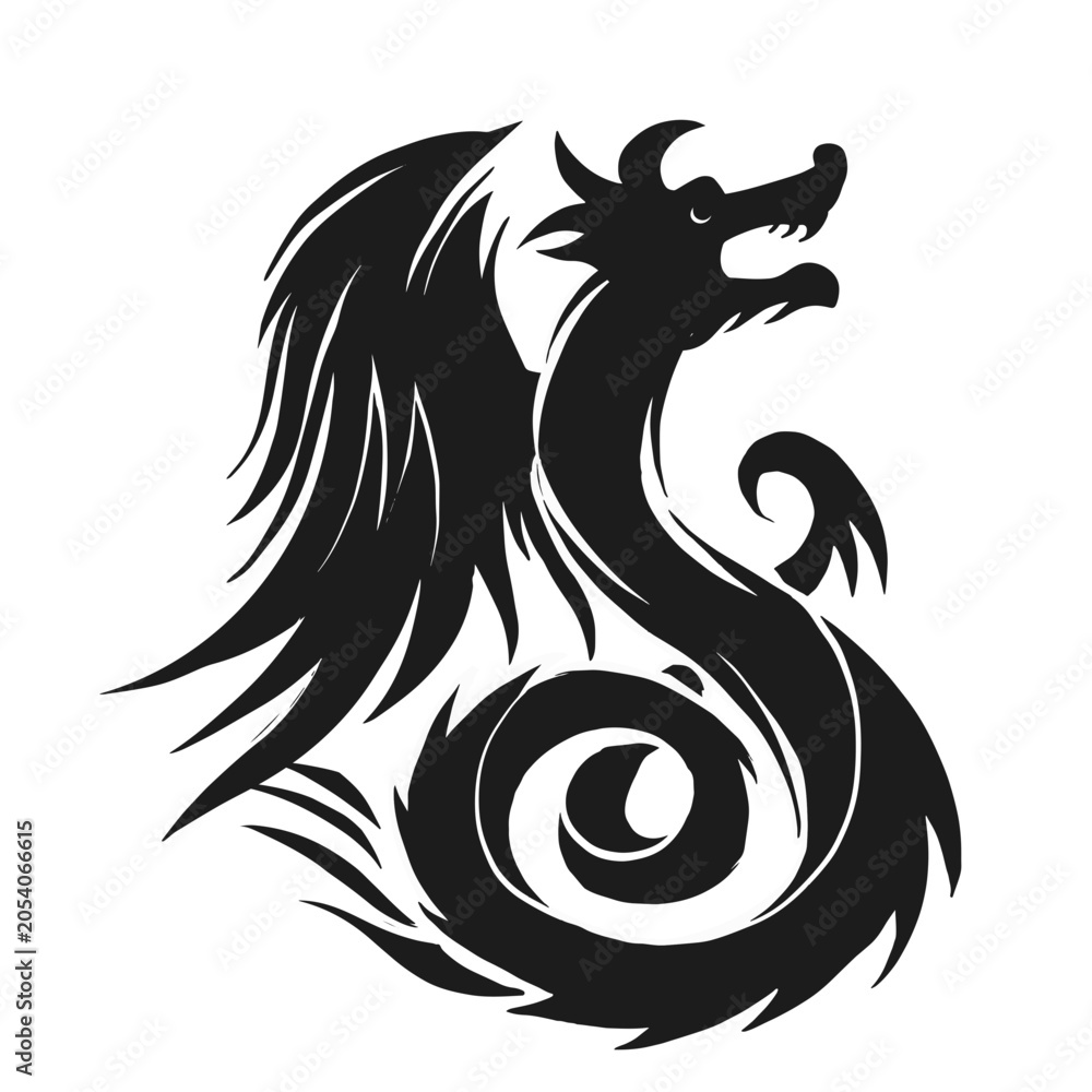 Obraz premium Majestic dragon creature illustration design