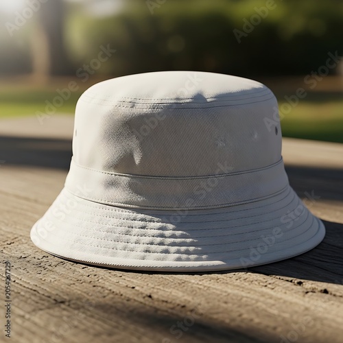 Blue denim cap on sandy ground outdoors.