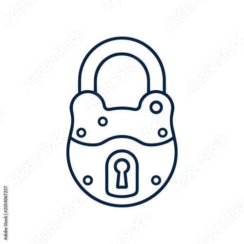 фотографія Padlock with keyhole security device.
