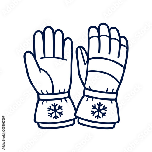 Canvas-taulu Pair of winter gloves with snowflakes.