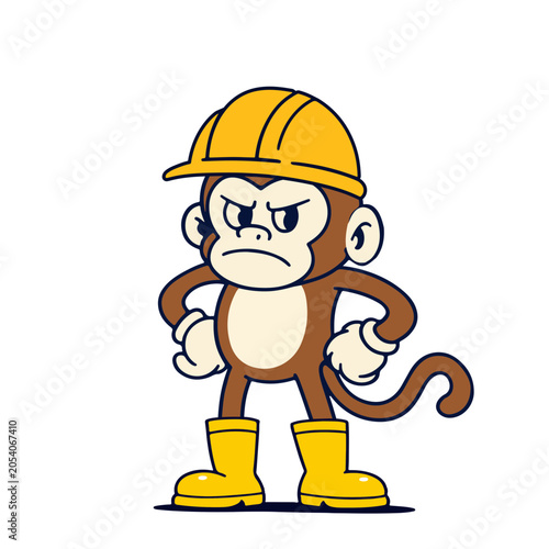 Photography Angry construction monkey illustration