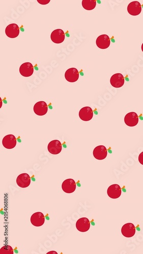 Red Apple Seamless Pattern Background Animation