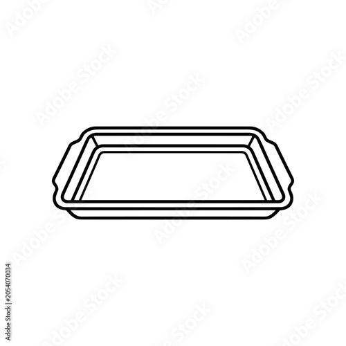Fotografie Simple line drawing of baking tray.