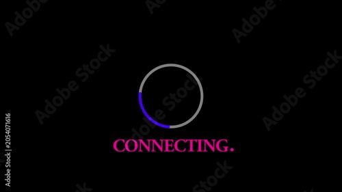 Abstract digital connecting animation with rotating loading circle technology