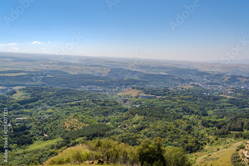 View of the mountains and Kislovodsk from the observation decks of the Kislovodsk Park