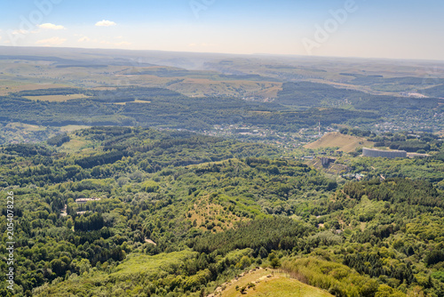 View of the mountains and Kislovodsk from the observation decks of the Kislovodsk Park