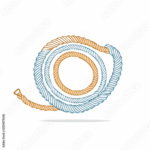 Illustration of coiled rope with three strands