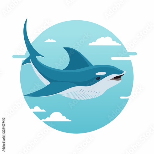 Stylized Orca Whale Illustration