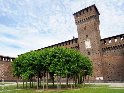 Castello Sforzesco, medieval castle in Milan, Italy