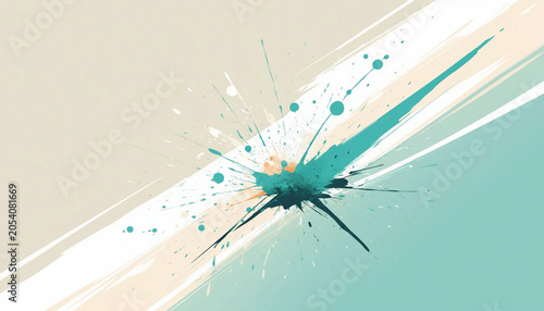 Pastel Turquoise and Beige Abstract Watercolor Stains – Soft Artistic Background for Branding, Card or Wallpaper