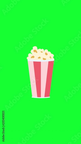 Popcorn Bucket Green Screen Animation