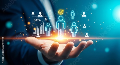 Human resources management and data analytics concept