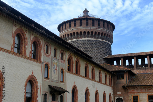 Castello Sforzesco, medieval castle in Milan, Italy