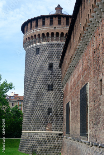 Castello Sforzesco, medieval castle in Milan, Italy