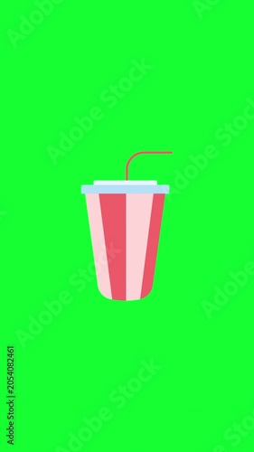 Soft Drink Cup Green Screen Animation