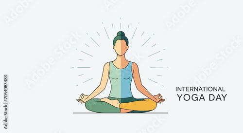 фотографія Meditating Person in Yoga Pose for International Yoga Day.