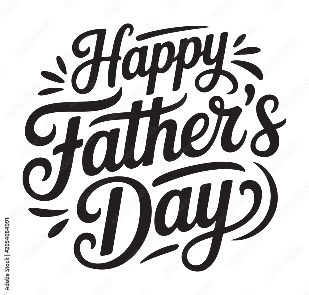 Naklejka premium Happy Fathers Day Calligraphy On a White background