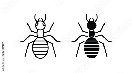 Tableau sur toile Black and white bed bug illustration