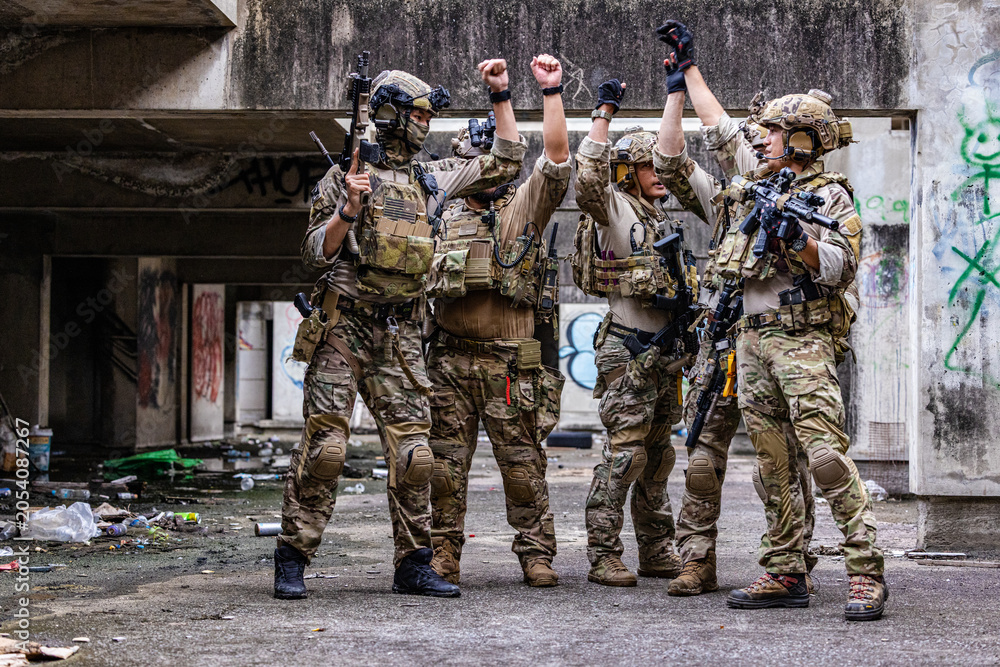 Fototapeta premium Squad Unity Ritual in Urban AO