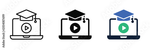 Online Course Learning Platform Icon Vector