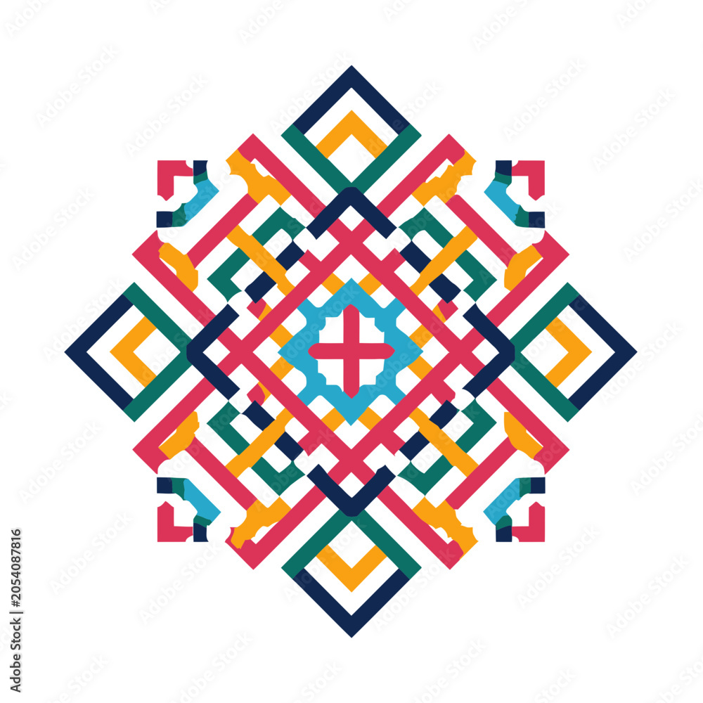 Fototapeta premium Colorful Geometric Mandala Pattern Design