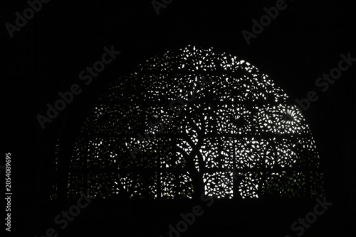 Canvastavla Amazing Jhali screen, framed, in the ten semi-circular windows