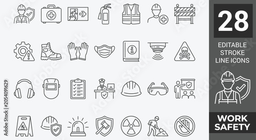 Tableau sur toile Work safety icon set