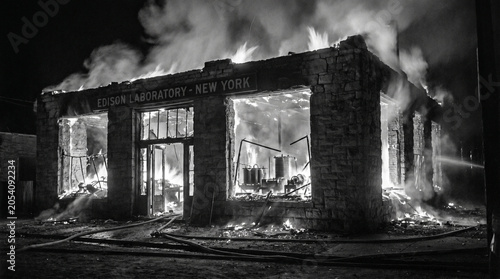 Fire in the old Edison laboratory in New York