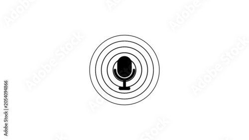 Microphone records sound waves illustrating audio capture and transmission