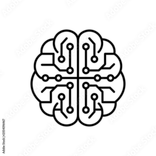 Circuit Brain Illustration with Microchip Technology