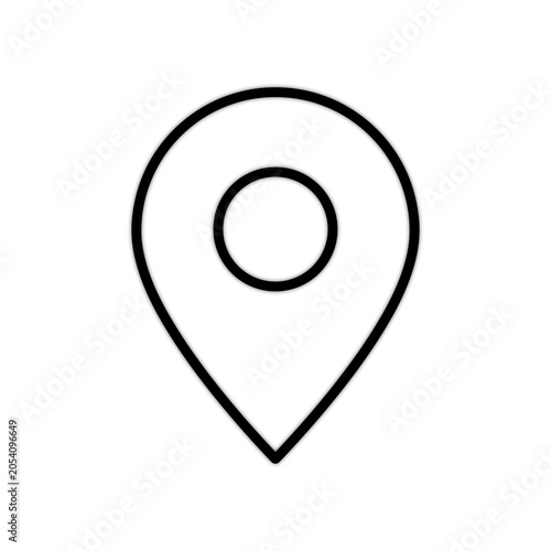 Simple Black and White Location Pin Icon