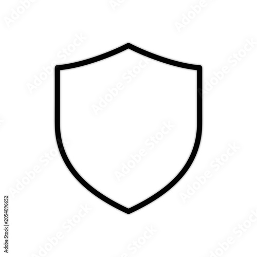 Simple Outline Shield Icon Vector Graphic