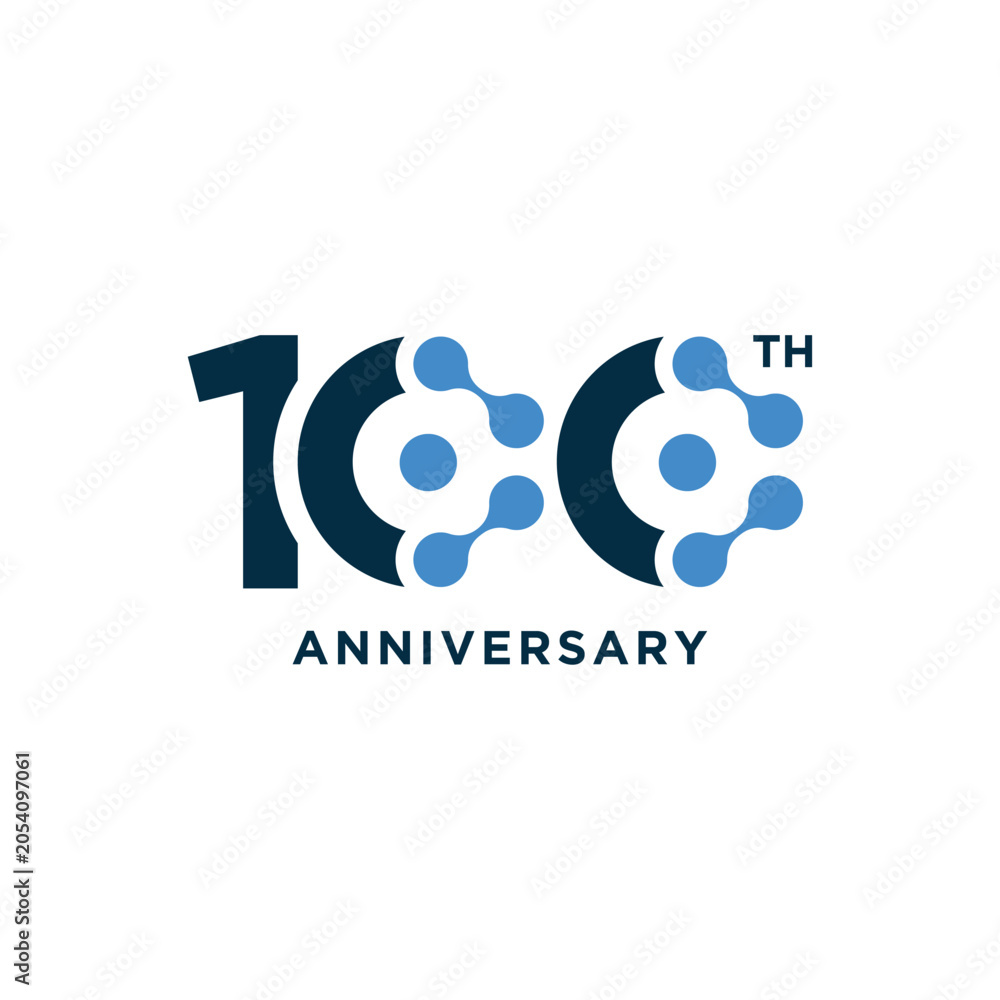 Fototapeta premium Number 100 Anniversary years for birthday celebrating holiday logo design