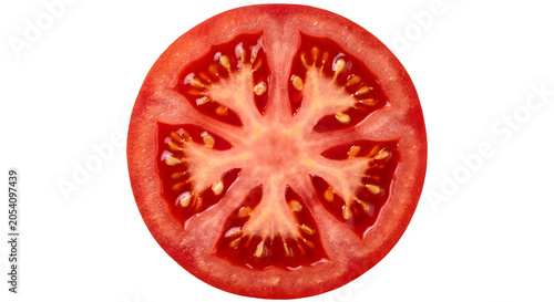Tomato slice isolated on PNG background.
