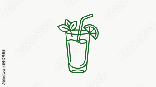 Obraz na plátně Refreshing Green Drink with Lime.