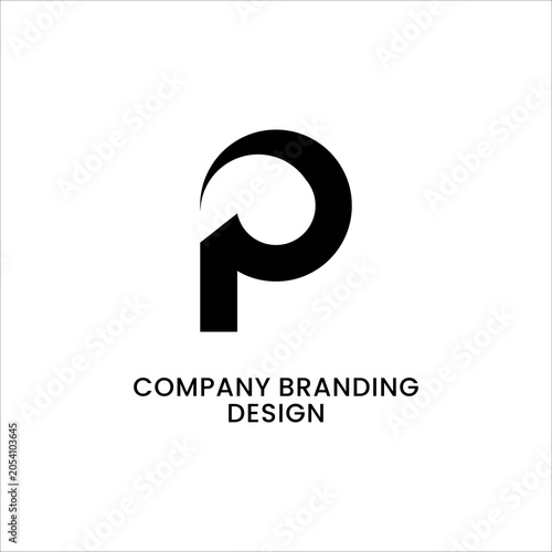 Modern Letter P Logo Design Vector Minimal Corporate Branding Identity Icon Template