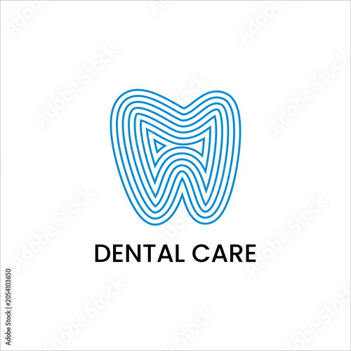 Dental Care Tooth Logo Design Vector Abstract Line Medical Clinic Branding Icon