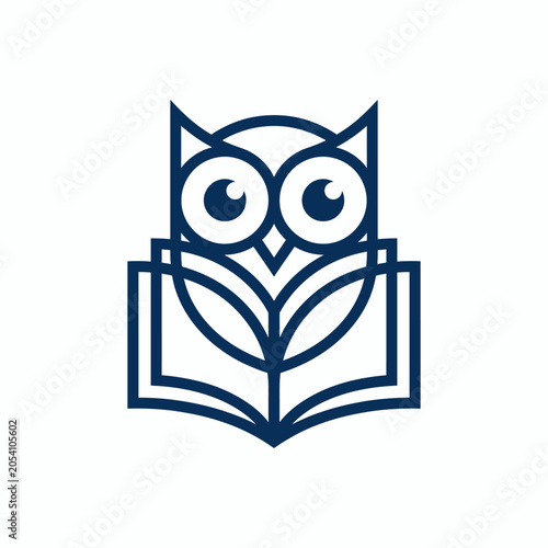 Minimalist Owl Book Logo for Education Branding