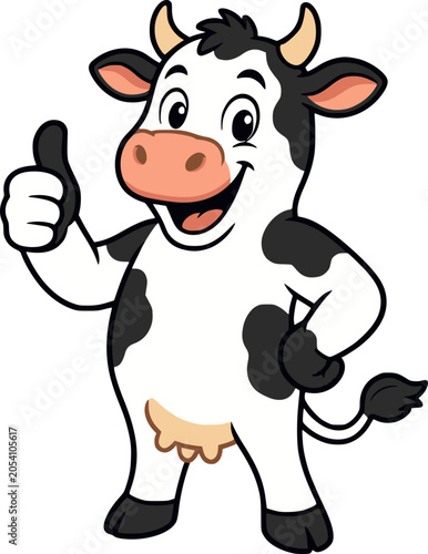 Friendly Cow Mascot or Logo for Milk Brand or Dairy Business