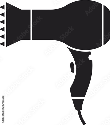 Foto hairdryer icon outline with handle cord and vent lines