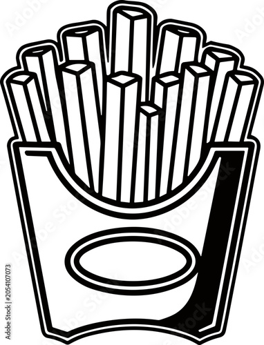 French Fries Icon Vector Art - Fast Food Snack
