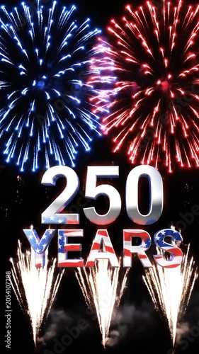 Vivid Firework Displays Celebrating 250 Years of Historic Events with Bright Colors