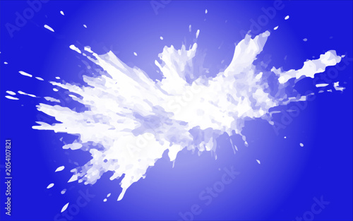 White Paint Splash on Blue Background