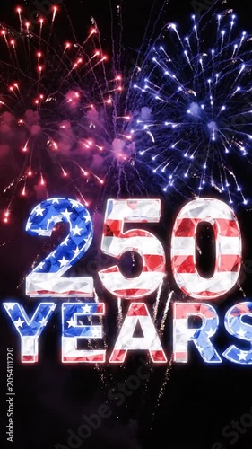 Celebration of 250 Years with Fireworks Display Commemorating a Milestone Anniversary