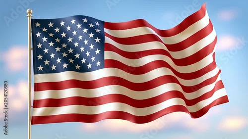 american flag, AI generated video